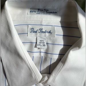 Paul Fredrick Men’s Dress Shirt w French Cuffs SZ: 17 1/2-36